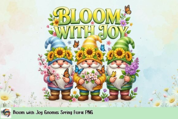 Download Bloom with Joy Gnomes Spring Floral PNG - Joy Collection