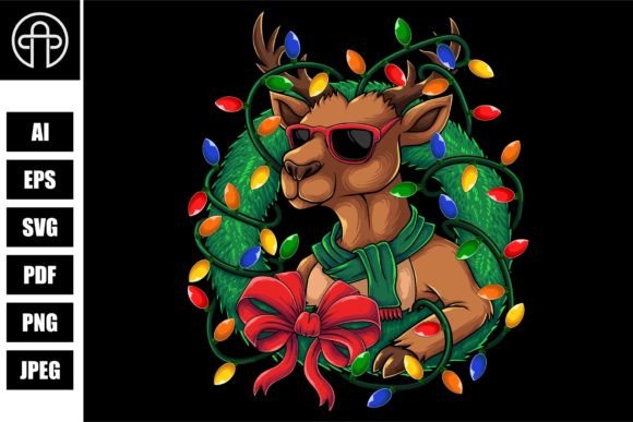 Download Deer with Christmas Decoration Vector - Christmas decoration Collection
