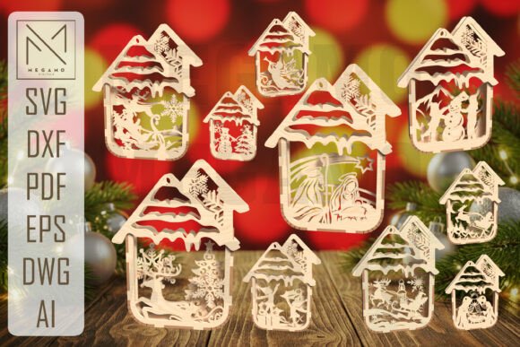Download Christmas House Ornament SVG Bundle - Premium Resources
