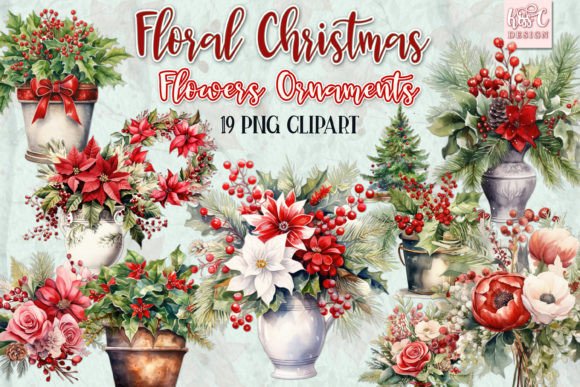 Download Floral Christmas Decoration Illustration - Christmas decoration Collection