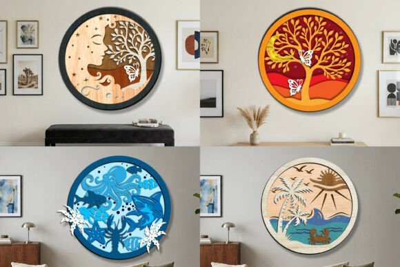 Download Laser Cut 3D Wall Decor SVG Bundle - 3d wall decor Collection